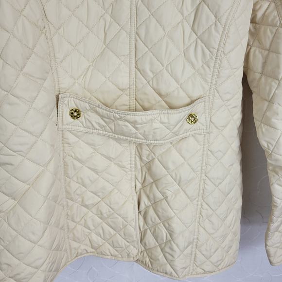 Wonder Womens Jacket Sz 24 White Puff Teddy Quilted Collared Winter Long Sleeve - Picture 9 of 10